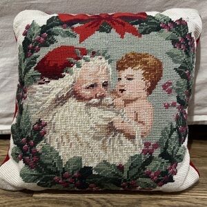 SOLD Vintage Christmas Throw Pillow 90s Christmas